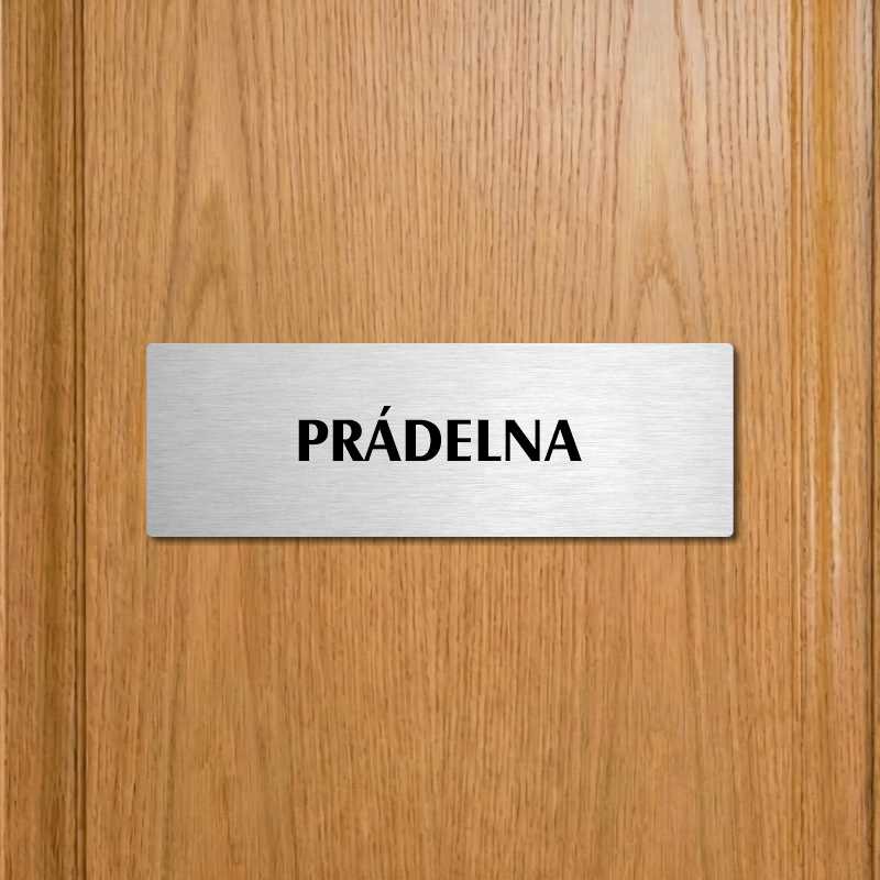Prádelna, 200x66mm, zlatá popiska s rámečkem